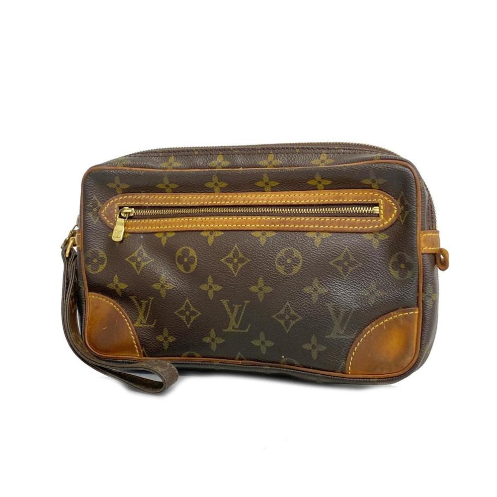 Louis Vuitton Clutch Bag Monogram Marly Dragonne GM M51825 Brown Men's Women's